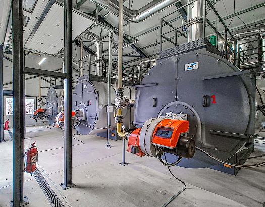 Centrală termică industrială cu două cazane și arzătoare